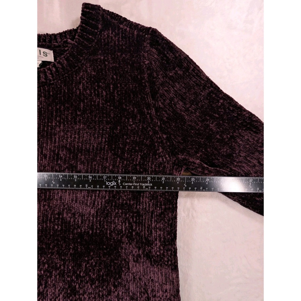 Orvis Women's Chenille Plum Brown Sweater Size XL Pullover Plush Soft Crewneck - Picture 7 of 10